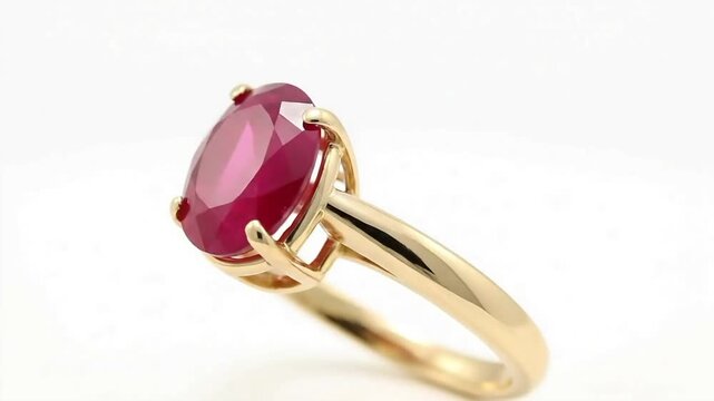 Elegant ruby ring sparkles in a close-up video, promising luxury and romance for jewelry promotions and engagement announcements