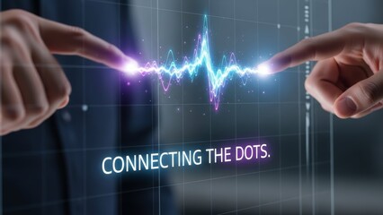 Hands Connecting Dots on Holographic Interface with Glowing Lines