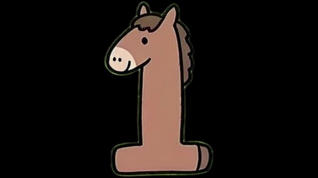 【5秒カウントダウン】楽しく時間を伝える！かわいい馬の数字アニメーション（黒背景）