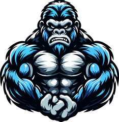 Angry Gorilla Mascot Logo Vector – Powerful Animal Gym Illustration