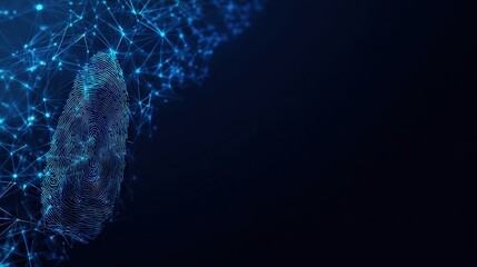 Digital fingerprint with futuristic abstract concept, digital technology. ..Created with Generative AI, not depicting real subjects.