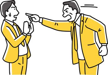 部下に指差して怒る上司