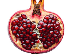 Half of pomegranate PNG, isolated on transparent background.