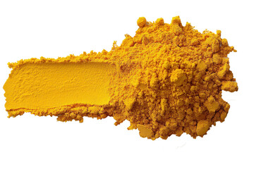 PNG, Ground turmeric in smooth yellow orange circle, isolated on transparent.