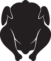 Roasted turkey silhouette vector flat illustration design