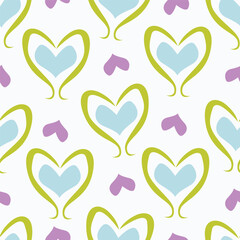 love heart valentine seamless pattern