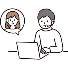 Remote Work Airplane Male