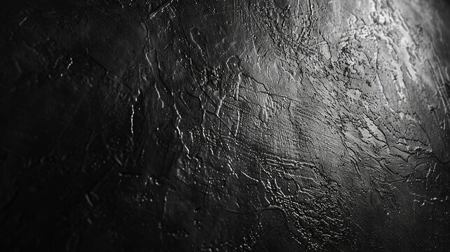 Dark textured surface with rough, cracked patterns and subtle highlights