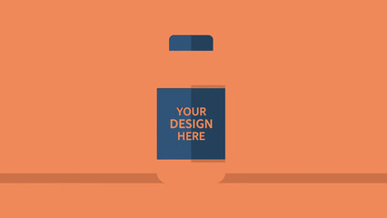 Product Presentation Vector Illustration of a Bottle with Customizable Design Space