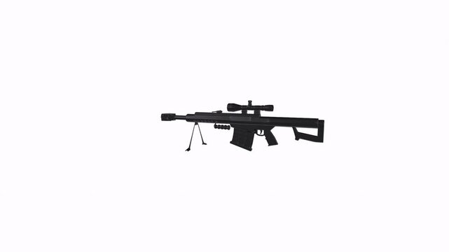 Tactical Black Firearm with Scope