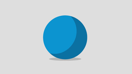 Minimalist Blue Sphere Icon with Subtle Shadow A Clean and Modern Basic Geometric Shape Illustration for Diverse Digital Design Projects and User Interfaces