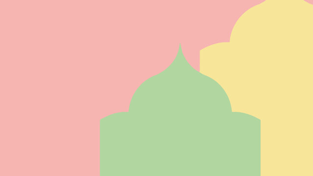 Pastel Mosques A Serene Islamic Background Illustration