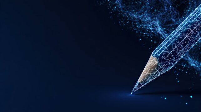 A digitally crafted pencil. Representing the fusion of technology and art, the image evokes creativity. ..Created with Generative AI, not depicting real subjects.