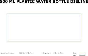 500ml Plastic Water Bottle Dieline