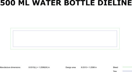 500ml Plastic Water Bottle Dieline
