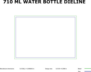 710ml Water Bottle Dieline Template