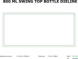 800ml Swing Top Bottle Dieline Template