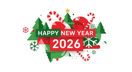 Happy New Year 2026 Festive Celebration Design.