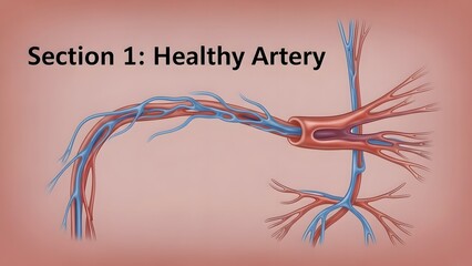 Cholesterol plaque in artery (atherosclerosis) illustration 