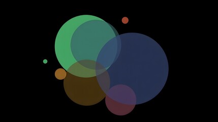 Vibrant overlapping circles create a modern, abstract background perfect for technology, science, or innovative concepts with a clean, minimalist aesthetic
