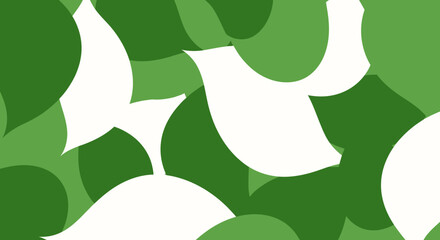 Abstract Green Shapes Forming Bird Silhouettes.