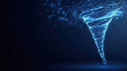 A mesmerizing digital artwork depicts a swirling vortex of glowing particles against a deep, dark backdrop. ..Created with Generative AI, not depicting real subjects.