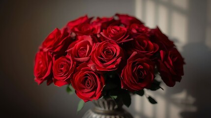 Large Circular Bouquet of Red Roses