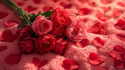 Heart-Shaped Arrangement of Red Roses
