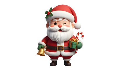cute santa claus with a gift box
