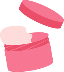 Illustration of Pink Cosmetic Cream Jar