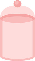 Opened Pink Glass Jar with Lid Illustration