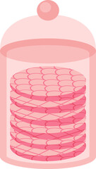 Glass jar with cotton pads Element