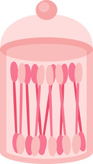 Glass jar with cotton swabs Element