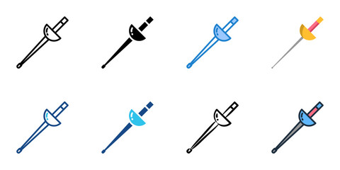 Epee icon set multiple style vector collection 
