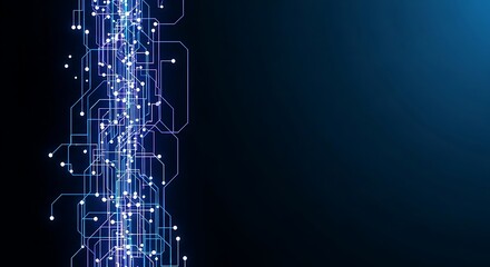 Abstract blue light streaks on black background technology and data concept