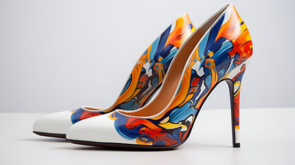 White background cutouts of classic sneakers sport shoe
A stunning digital image capturing the essence of hip hop culture through an abstract painting of sneakers on a white canvas