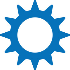 Stylized Blue Sun With Jagged Rays Isolated On Transparent Background