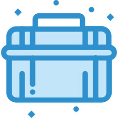 Stylized Blue Toolbox Icon With Sparkles And Diamonds On Transparent Background Representing Tools And Repair Services