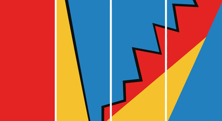 Abstract Geometric Shapes with Bold Colors and Dynamic Lines.