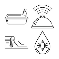 Litter box with a notification bell icon, symbolizing pet care alerts or smart litter box technology