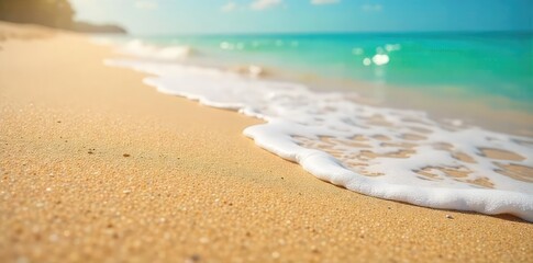 A sandy beach, gently curving, resembling a human stomach Soft, warm tones, perfect for relaxation and idyllic summer imagery Ideal for travel, vacation, and summer themes , shore, pattern, form