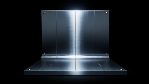 Metallic structure illuminated by vertical light beam