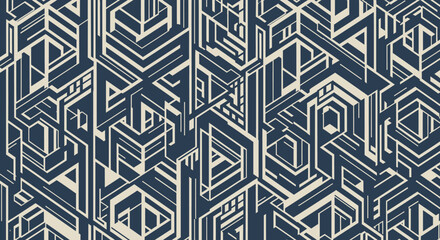 Geometric Abstract Art Deco Design with Lines and Shapes.