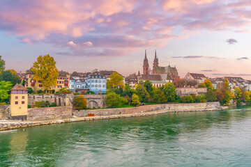 Old town Basel city skyline, city scape of  Switzerland