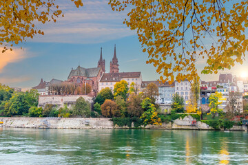 Old town Basel city skyline, city scape of  Switzerland