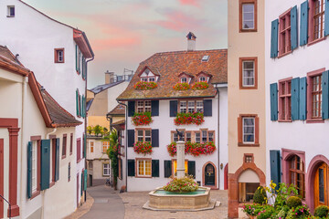 Old town Basel city skyline, city scape of  Switzerland