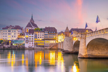 Old town Basel city skyline, city scape of  Switzerland