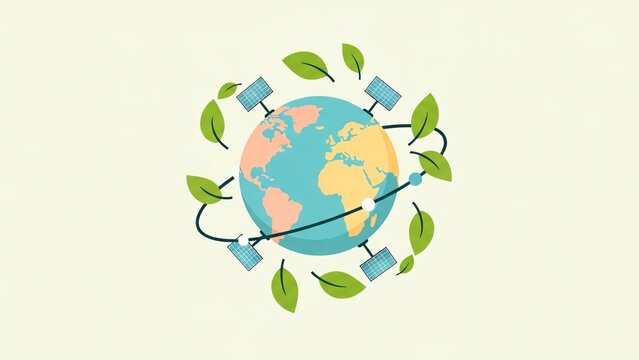 Renewable energy and green technology protecting our planet.