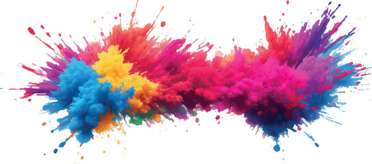Colorful powder explosion vibrant splash of colors perfect for Holi festival designs and creative backgrounds
