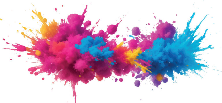 Colorful powder explosion vibrant Holi festival splash abstract background for graphic design and creative projects